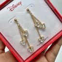 Disney  Goldtone Mickey Icon Chain Drop Earrings New Michey Ears Photo 2