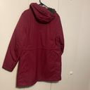 L.L.Bean  Women’s Hooded Wing Jacket Size XL Nylon Long Sleeve Wine Color Photo 9