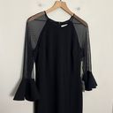 Eliza J NWT - Flounce Long Sleeve Scuba Gown Sheer Formal Black Tie Wedding Photo 2