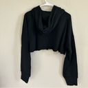 Naked Wardrobe NWT  Black Zip Up Cropped Boxy Hoodie Photo 3