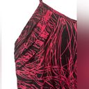 Cotton Candy LA Cotton Candy Hot Pink Black Abstract  Pattern Asymmetric MIDI Dress Size Small Photo 3