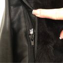 Sam Edelman  Faux Fur & Faux Leather Jacket Coat Vest Convertible Black Small Photo 2