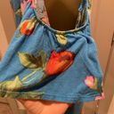 My Story DONATING SOON! Blue Floral Cold Shoulder Top Photo 7