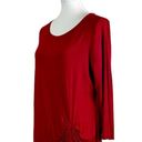 Westport  Tee Shirt Side Tie Scoop Neck 3/4 Sleeves Red Women’s Size Large Photo 3