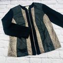 Chico's Chico’s Faux Leather Jacket 1/Small 8/10 Colorblock Animal Print Zip‎ Front Photo 0