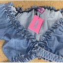 Edikted Denim Molly Crop Top Wrap Around Size XS / Small. Photo 2