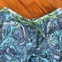 L.E.I  Blue and green paisley pattern with plaid elastic waistband ruffle. Size M Photo 2