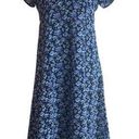 Croft & Barrow  Blue Floral Womens Size 6 Short Sleeve Empire Waist Midi Dress Photo 0