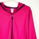 Just My Size JMS  4X Jacket Hot Pink Navy Blue Trim Full Zip Hooded Active 1612 Photo 3