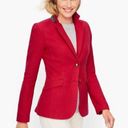 Talbots  Wool Blend Notch Collar Equestrian Holiday 2 Button Blazer Christmas red Photo 0