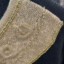 Dress Barn  Vintage 80's Cardigan Sweater Black & Gold Beaded-Large Photo 5