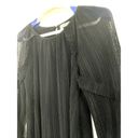 Michael Stars  Women's Size Large Black Frilly Sheer Top Micro Pleats Ruffles Photo 4