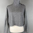 The Moon Michii Sanyo Cropped Turtleneck Sweater 6 Gray Black 100% Pure Wool Japan Photo 0