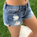 Sneak Peak Cuffed Hem Distressed Denim Shorts  Photo 1