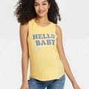 Isabel Maternity NWT Yellow Daisy Hello Baby Floral Muscle Tee Tank Top  New Photo 0