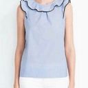 J.Crew  || Ruffle Neckline Sleeveless Top in Cotton size 10 Photo 1