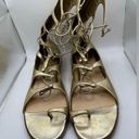 Christian Louboutin  Sparty Flat Nappa Laminata Light Gold Gladiator Sandals 40 Photo 1