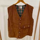 Vintage Corduroy Plaid Blanket Lined Western Utility Vest in Brown/Forest Green Brown Size M Photo 1