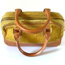 CELINE  Yellow Suede Macadam and Leather Monogram Hand Bag Photo 10