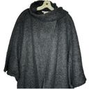 Elle  et Lui Wool Wrap Coat with Black Fox Tails Photo 1