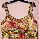 Nine West Paisley Floral Yellow Red 100% Silk Tank Blouse Size 14 NWOT! Photo 2