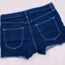 Gap 1969  Women's Slim‎ Cut Off Maddie Short Size 26R Mid Rise Raw Hem Dark Wash Photo 4