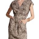 Rebecca Taylor  Womens Leopard Animal Print Elastic Waist Faux Wrap Dress Size 10 Photo 0