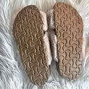 Garnet Hill  | Mira Fuzzy Slides Mauve Faux Fur Criss Cross Sandal Slippers | 8 Photo 3