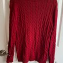 Talbots Red Cable Knit  Sweater Size Medium Photo 2