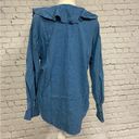 We The Free Free People Amber Ruffle Top Button Down Blue Photo 5