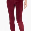 J.Crew  9” High Rise Toothpick Velvet Jeans in Crimson Maple Size 28 Photo 0