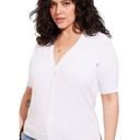 Torrid  white button down V-Neck cardigan short sleeved sweater size 10 Photo 0