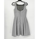 Alfred Sung  Dupioni Dress Size 4 Gray Fit & Flare Scoop Back Pleated Skirt Photo 5