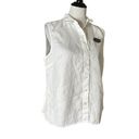 Tommy Bahama  White Florida Gators 100% Linen Sleeveless Blouse Womens Size M L Photo 6