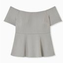 Torrid Women’s NWT Plus Size Gray Textured Off the shoulder Peplum Top Photo 0