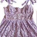 For Love & Lemons  Valentina Lace Mini Dress Lilac Bows Size Large Women's Photo 3