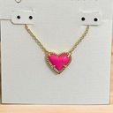 Kendra Scott New!  Ari Heart Gold Pendant Necklace in Neon Pink Magnesite Photo 1