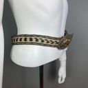 Ralph Lauren  Polo belt horse heads large buckle silver plated woven medium Photo 4