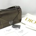 Christian Dior  Diorama Metallic Patent Silver Leather Medium Handbag Crossbody Photo 1