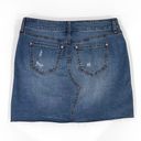 Celebrity Pink  Medium Wash Blue Denim Raw Hem Mini Skirt Women's Size 7/28 Photo 1