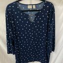 Chico's CHICO’S Blue/white polka dot Top- Business/Office style- size 4 (US size XXL) Photo 0