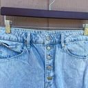 Good American  Women’s Shorts Blue Jean Denim Button Fly Cut Hem Size 10 Photo 3