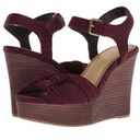 Anthropologie Splendid  Nada plum suede platform wedge open-toe heels Photo 0