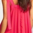 Free People  X Backstage Andrey Dress Pink Pleated Mini Tie Double Layer Size XS Photo 1