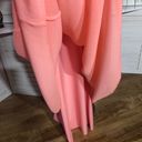 White House | Black Market  coral color chiffon floor length formal dress Sz 6 Photo 6