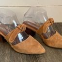 Chelsea and Violet  Tan Suede Leather Molly Bow Heel Mule Women’s Size 6 Photo 6
