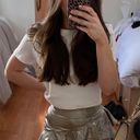 ZARA Metallic Ruffle Skort Silver Size XS Photo 1