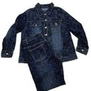 *New Vintage Avenue Blues Jeans & Jacket Womens Size 18/20 Blue Black Flocked Photo 0