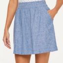 The Loft  Outlet Blue Linen Cotton Blend A-Line Skirt Photo 2