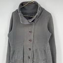 prAna  Gray Breath Sylvia Long Cotton Button Down Jacket Womens Size L Photo 9